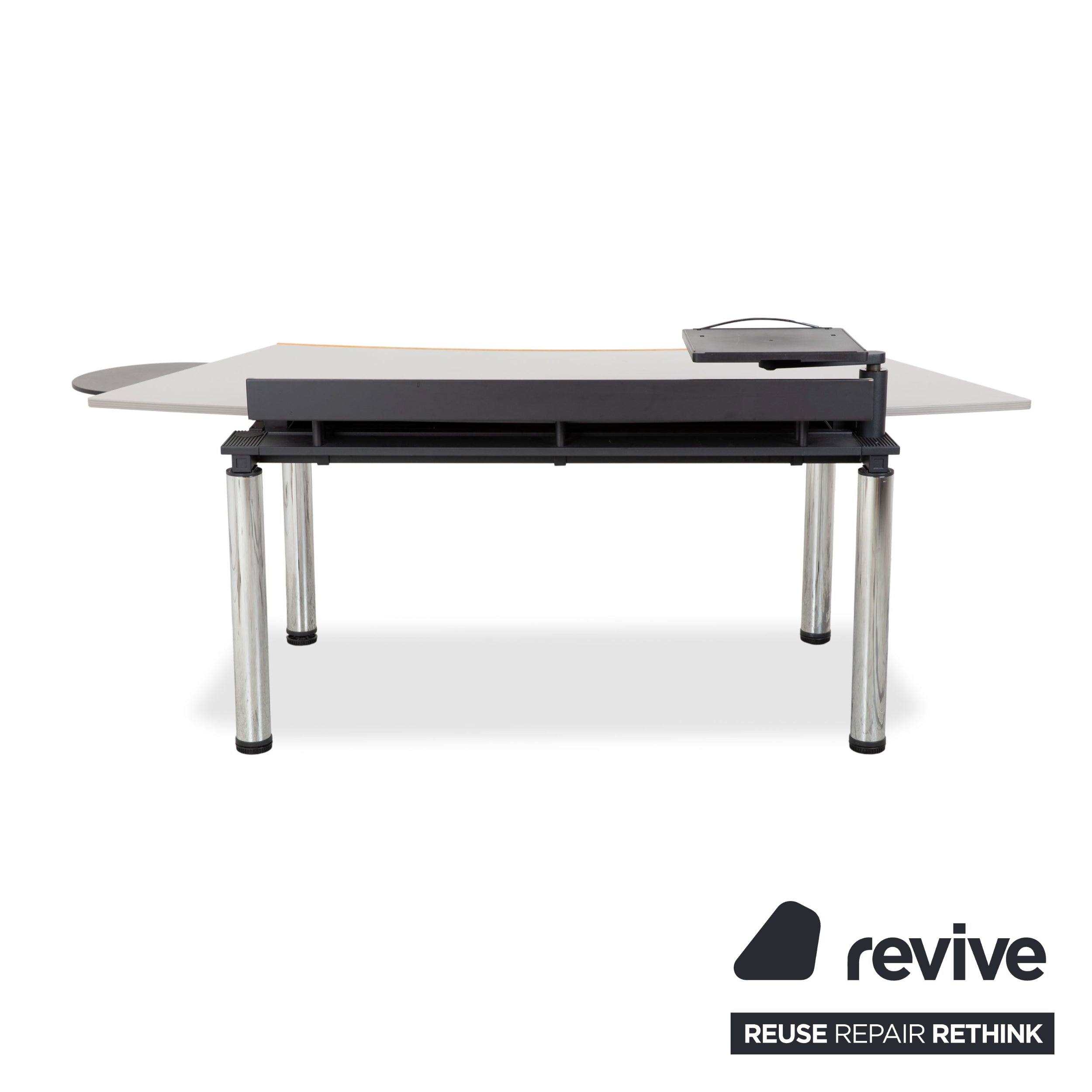 Vitra Metropol Wood Desk Grey Chrome Manual Function