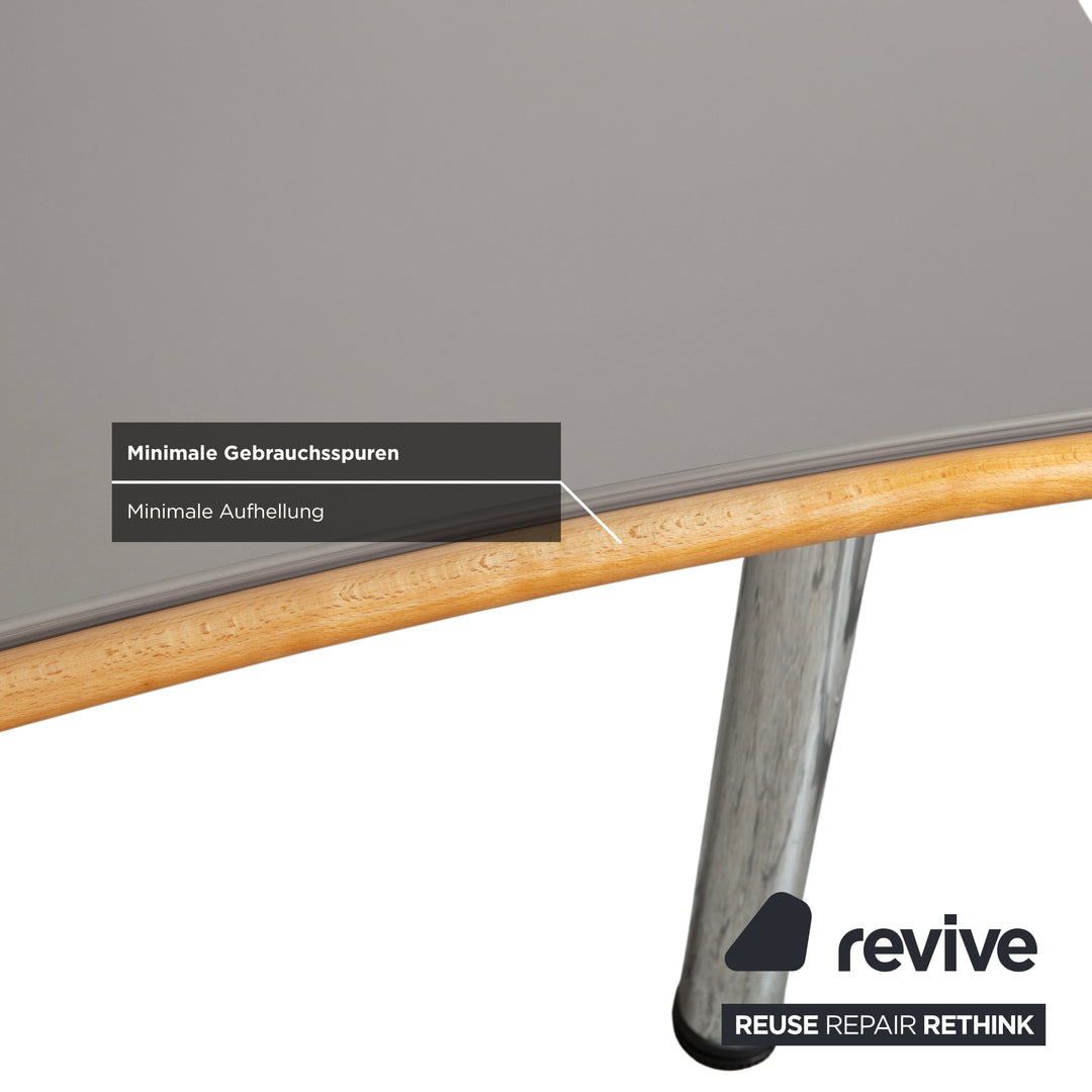 Vitra Metropol Wood Desk Grey Chrome Manual Function