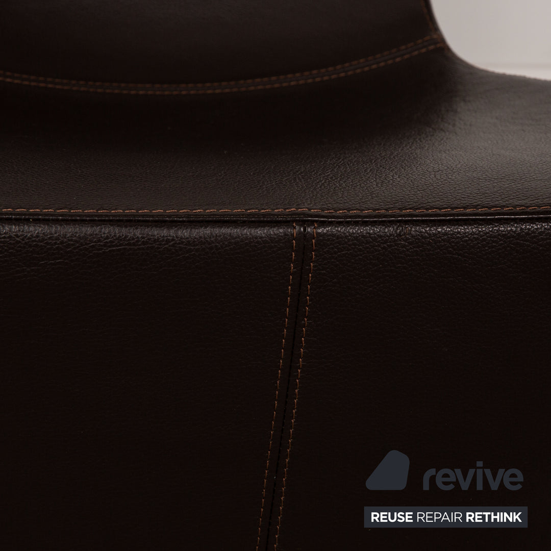 Vitra Monopod Fauteuil en cuir Marron Marron foncé