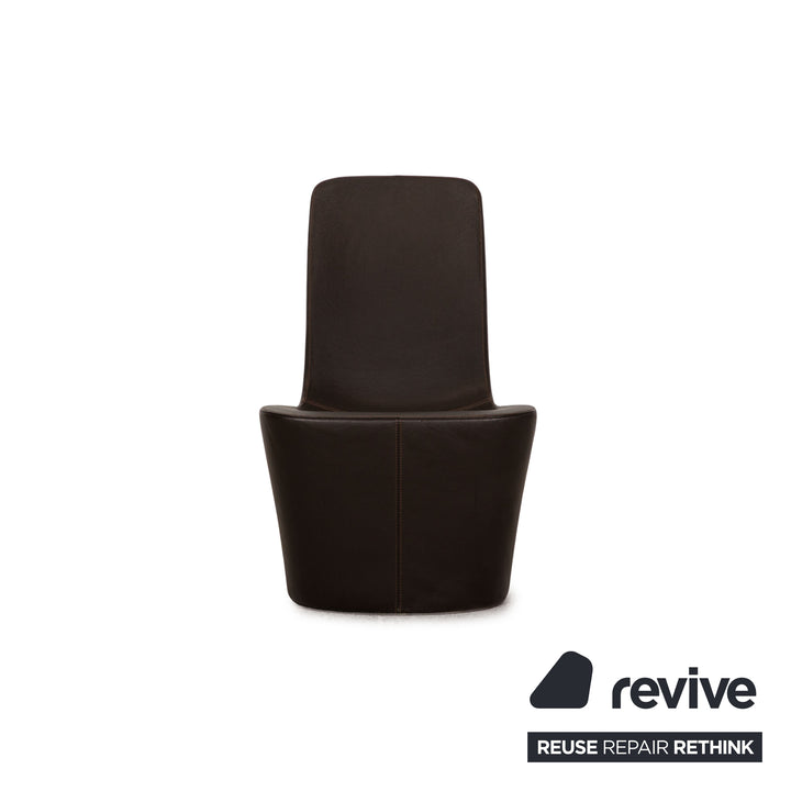 Vitra Monopod Leather Armchair Set Brown Dark Brown