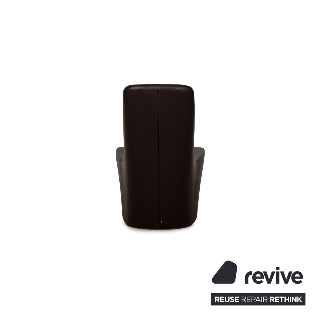 Vitra Monopod ensemble de fauteuils en cuir marron foncé