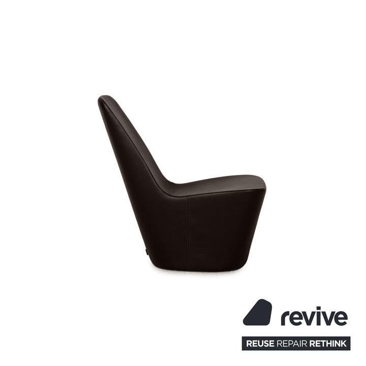 Vitra Monopod Leder Sessel Garnitur Dunkelbraun