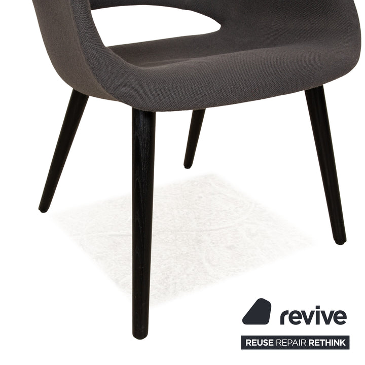 Vitra Organic Chair Stoff Sessel Grau Gestell Schwarz