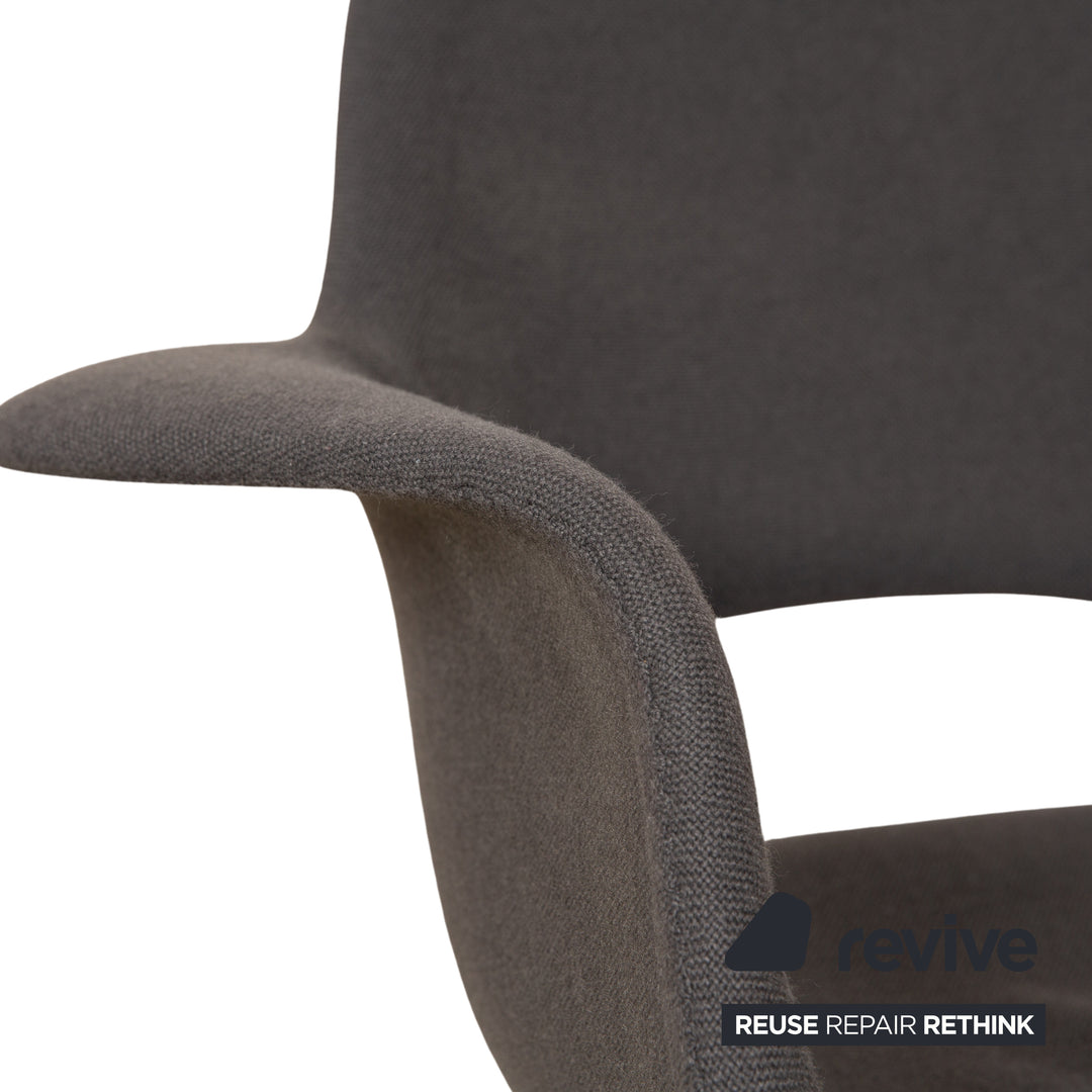 Vitra Organic Chair Fabric Armchair Grey Frame Black