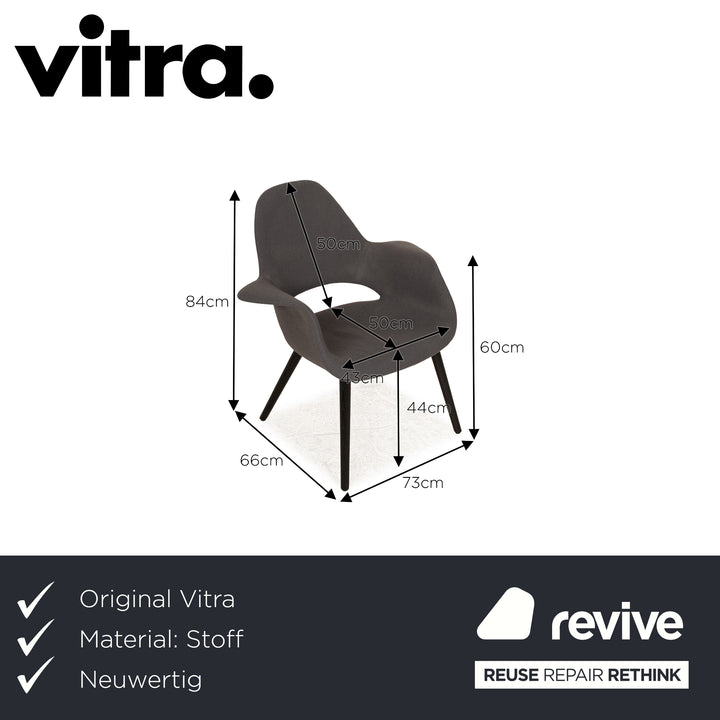 Vitra Organic Chair Fabric Armchair Grey Frame Black