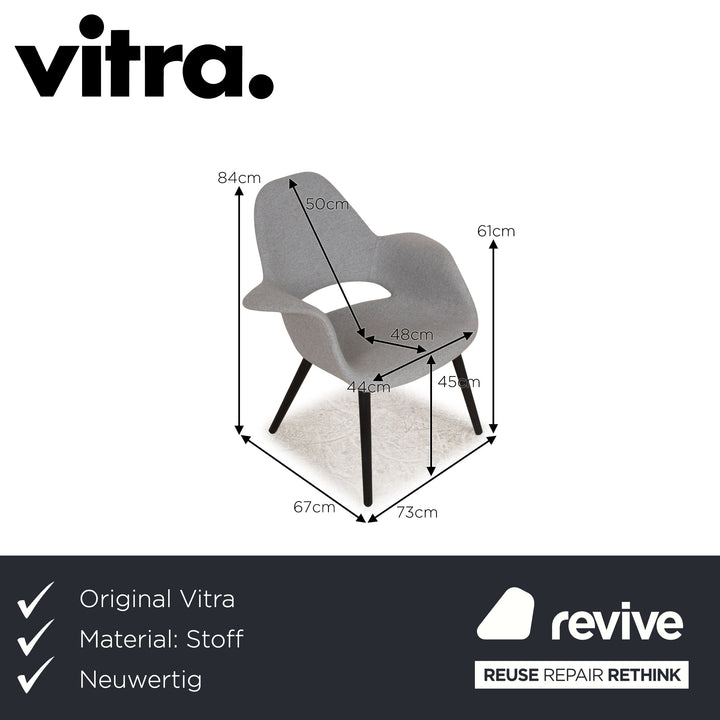 Vitra Organic Chair Stoff Sessel Grau Gestell Schwarz