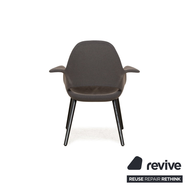 Vitra Organic Chair Stoff Sessel Grau Gestell Schwarz