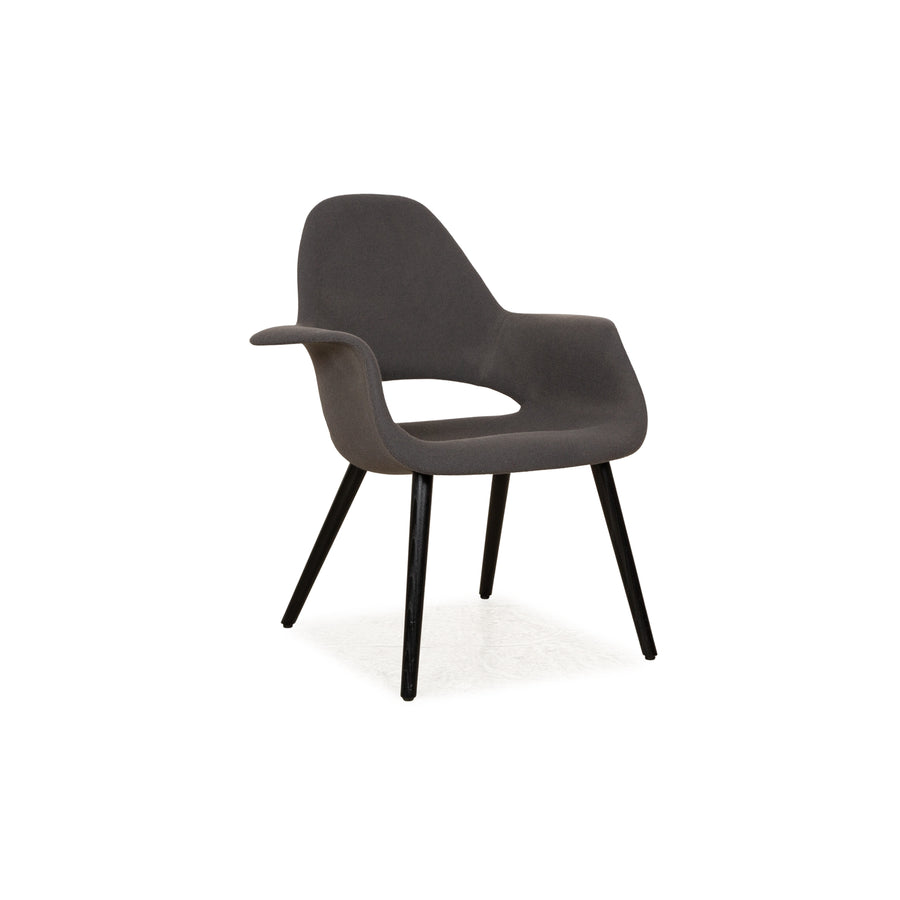 Vitra Organic Chair Fabric Armchair Grey Frame Black