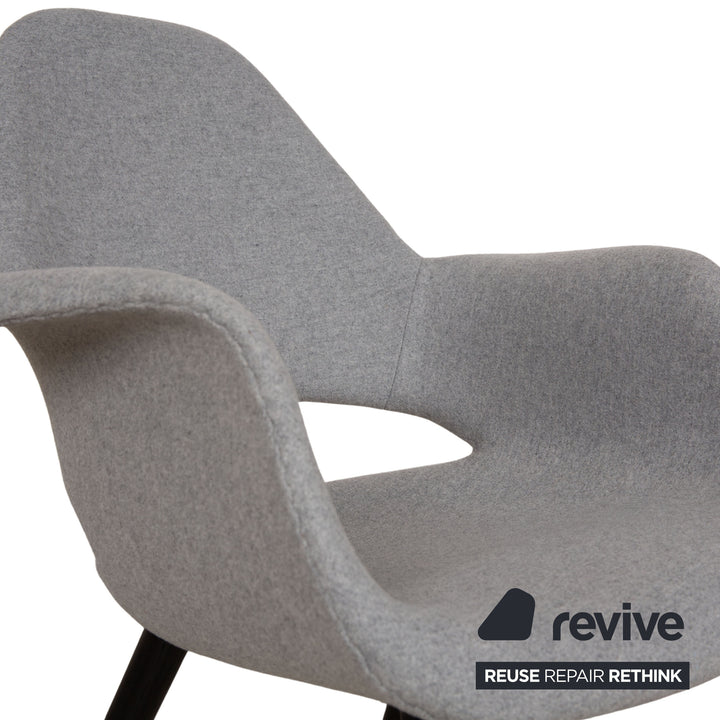 Vitra Organic Chair Fabric Armchair Grey Frame Black