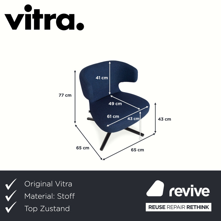 Vitra Petit Repos fabric armchair blue