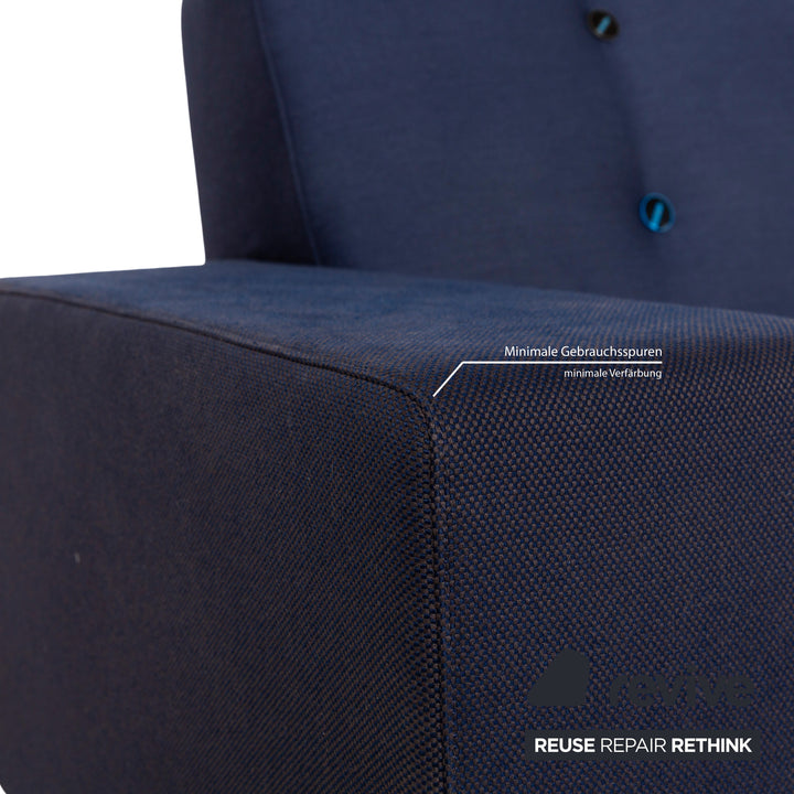 Vitra Polder Stoff Dreisitzer Blau Sofa Couch