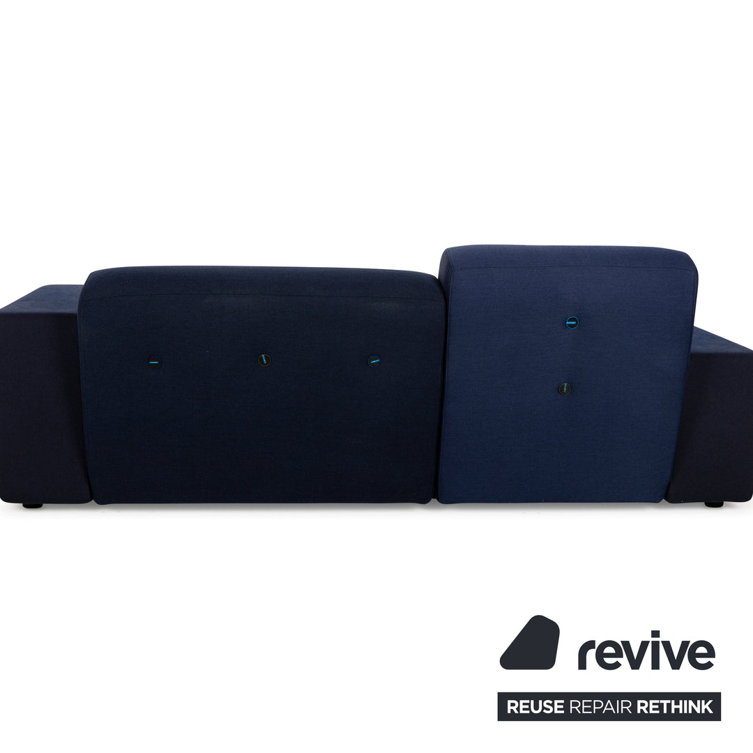 Vitra Polder Fabric Three-Seater Blue Sofa Couch