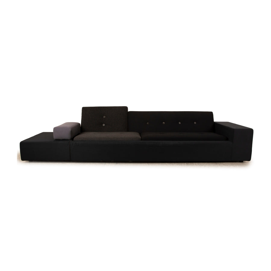 Vitra Polder XL Fabric Four Seater Black Grey Sofa Couch