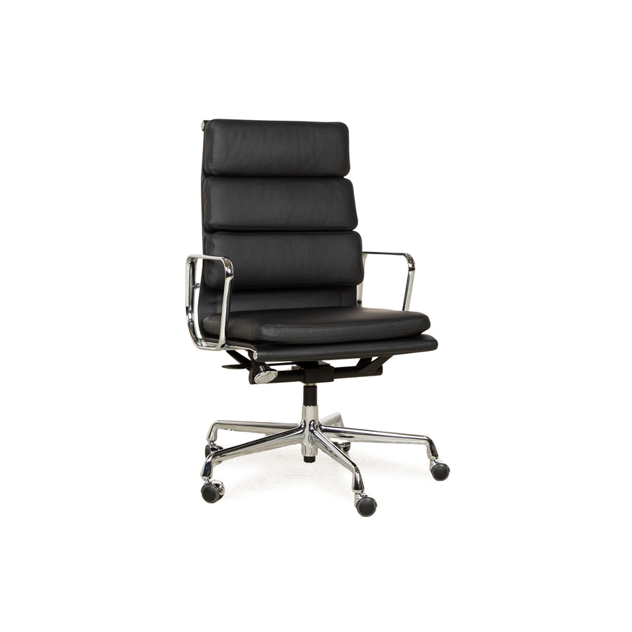 Vitra Soft Pad EA219 Leder Sessel Schwarz manuelle Funktion Höhenverstellbar