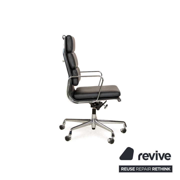 Vitra Soft Pad EA219 Fauteuil en cuir Noir fonction manuelle réglable en hauteur