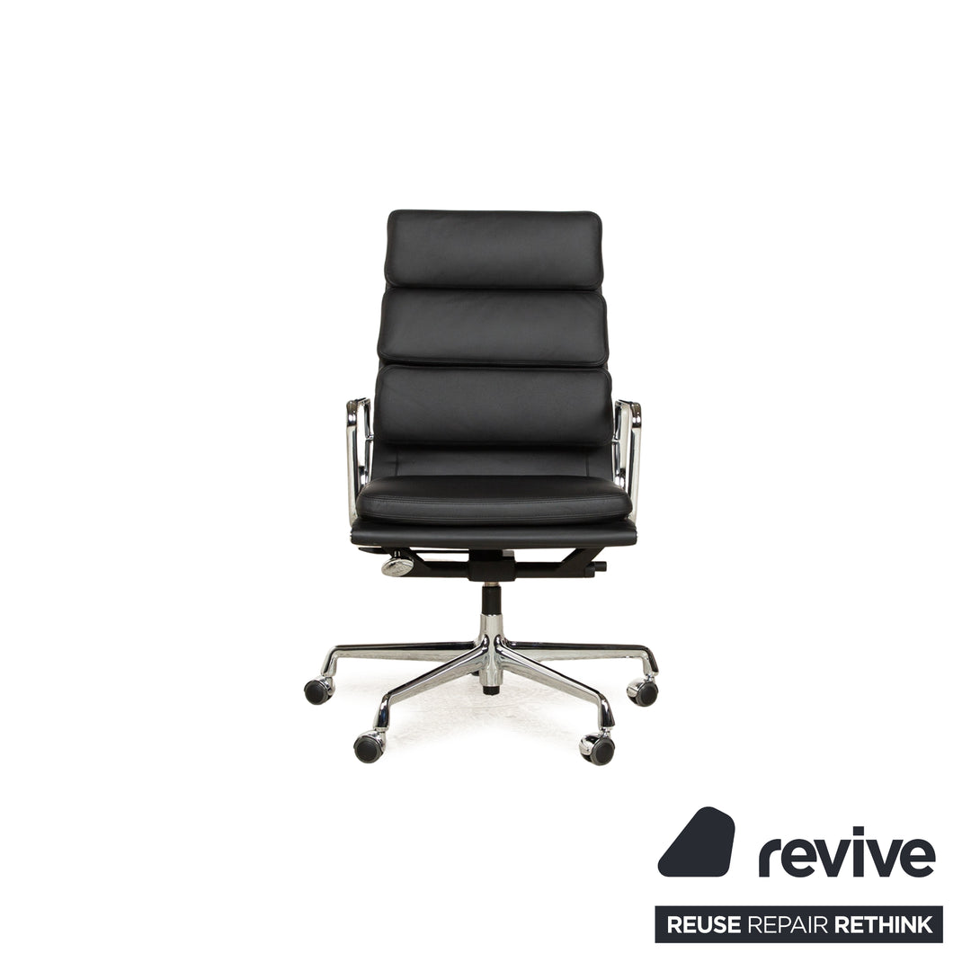 Vitra Soft Pad EA219 Fauteuil en cuir Noir fonction manuelle réglable en hauteur
