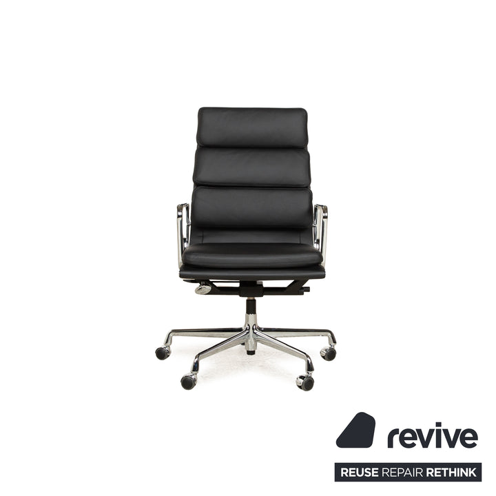 Vitra Soft Pad EA219 Fauteuil en cuir Noir fonction manuelle réglable en hauteur