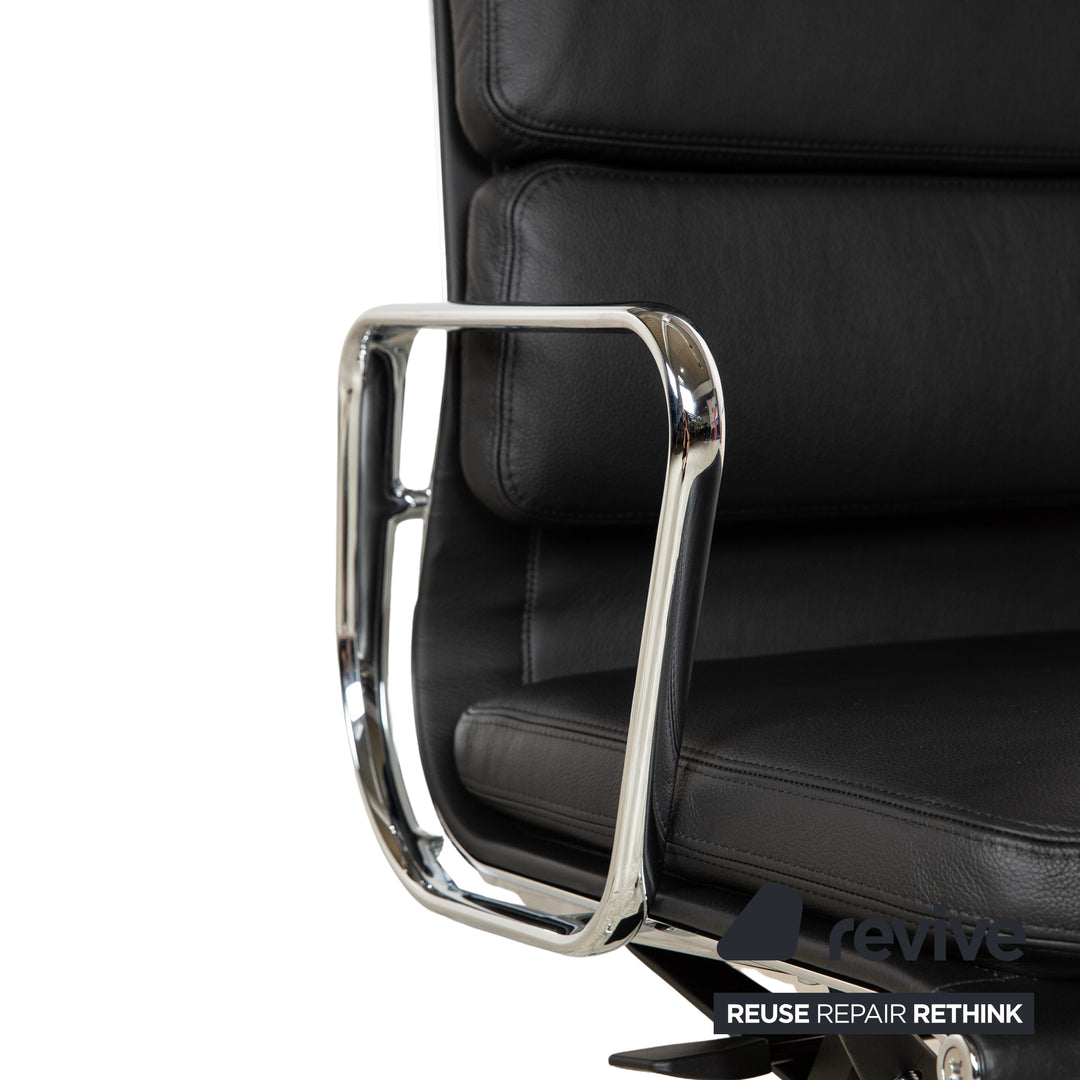 Vitra Soft Pad EA219 Fauteuil en cuir Noir fonction manuelle réglable en hauteur