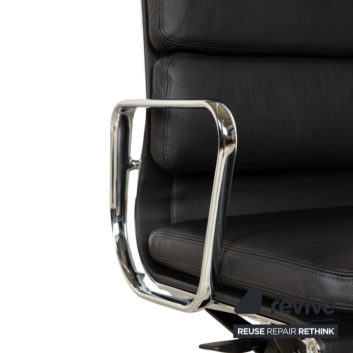Vitra Soft Pad EA219 Fauteuil en cuir Noir fonction manuelle réglable en hauteur