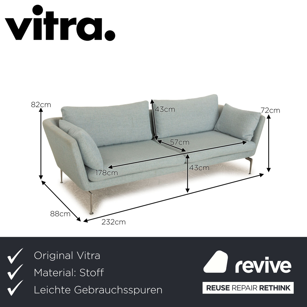 Vitra Suita Stoff Dreisitzer Grau Sofa Couch