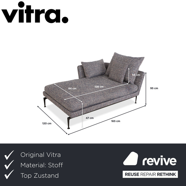 Méridienne Vitra Suita en tissu gris