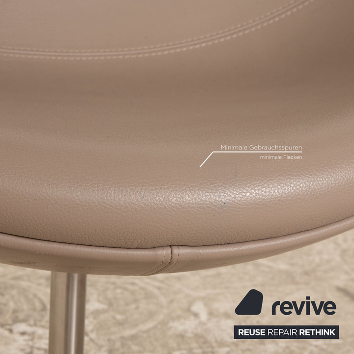 Vitra Verner Panton Leather Cocktail Chair Gray Greige Taupe