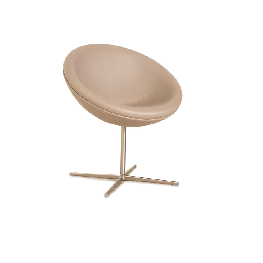Vitra Verner Panton Leather Cocktail Chair Gray Greige Taupe