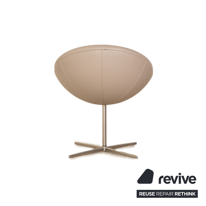 Vitra Verner Panton Leather Cocktail Chair Gray Greige Taupe