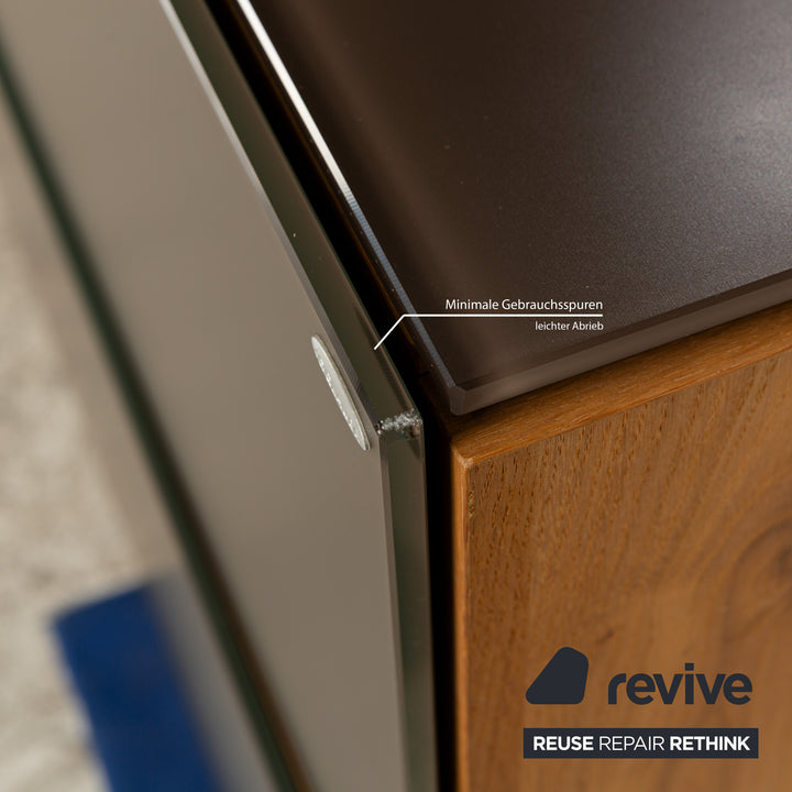 Buffet Voglauer V-Montana en bois avec tiroir en verre marron