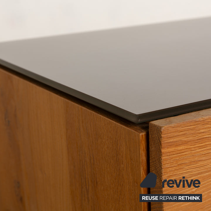 Buffet Voglauer V-Montana en bois avec tiroir en verre marron