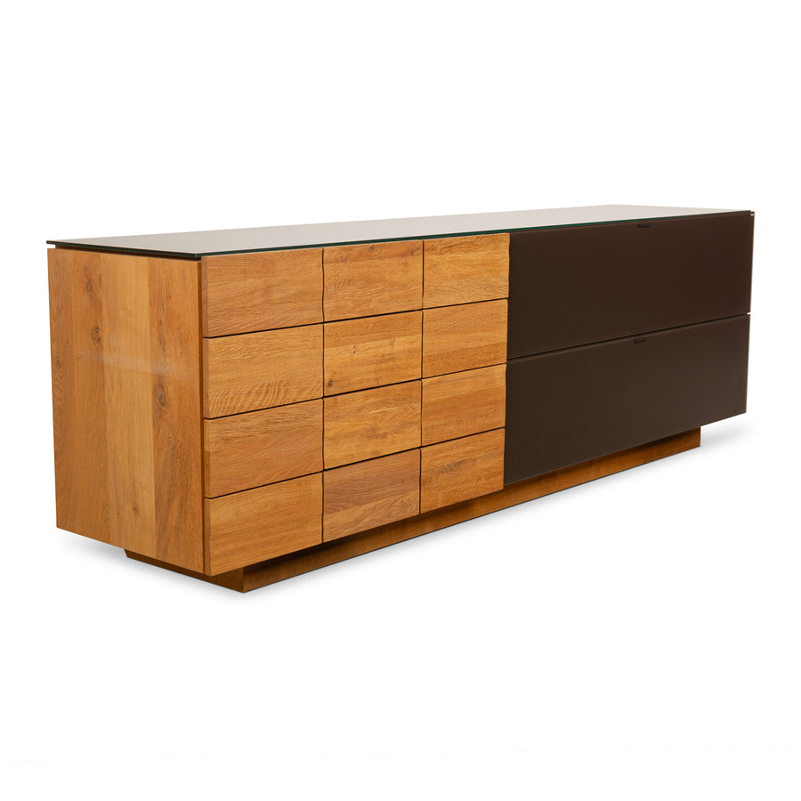 Voglauer V-Montana Holz Sideboard Braun Glas Schublade