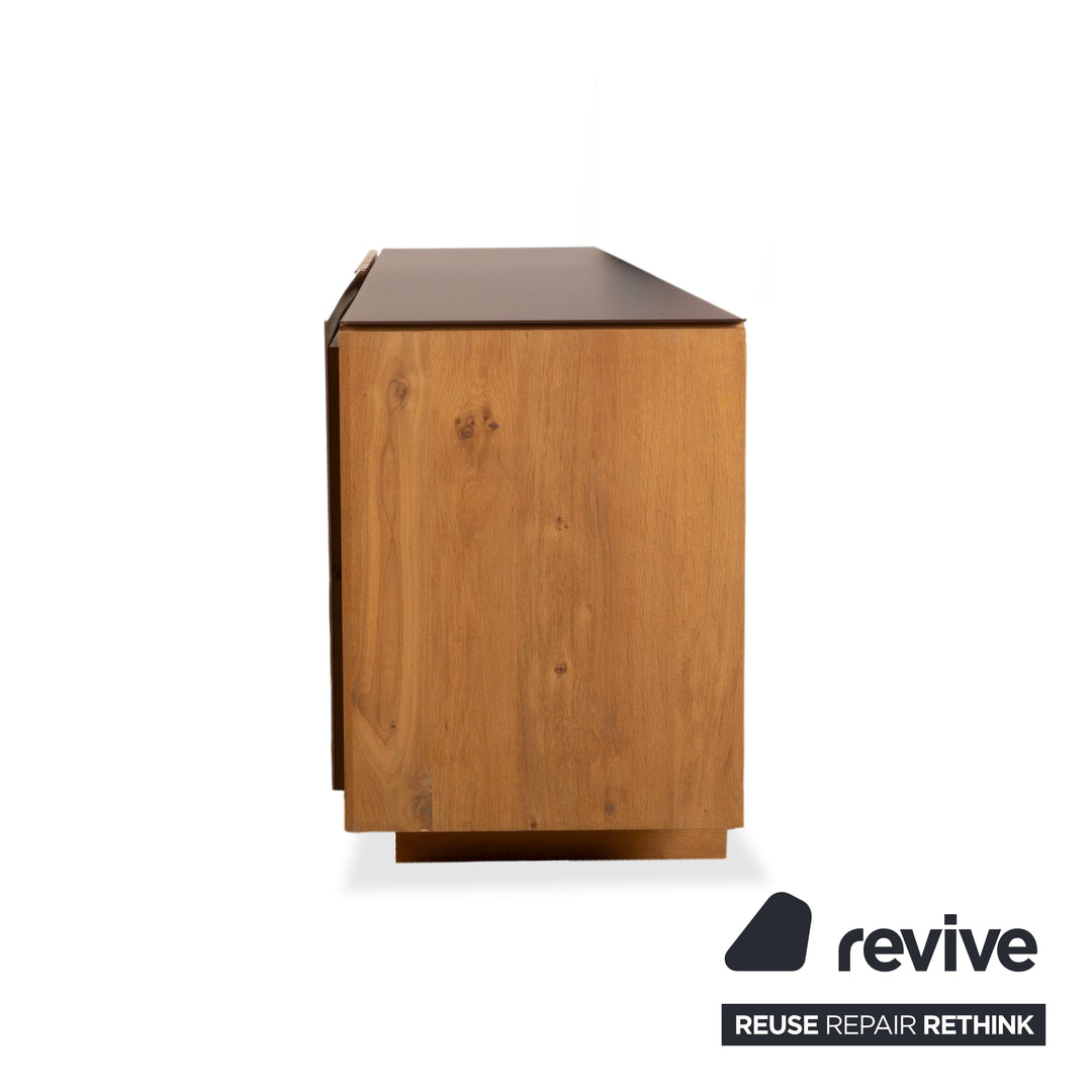 Buffet Voglauer V-Montana en bois avec tiroir en verre marron