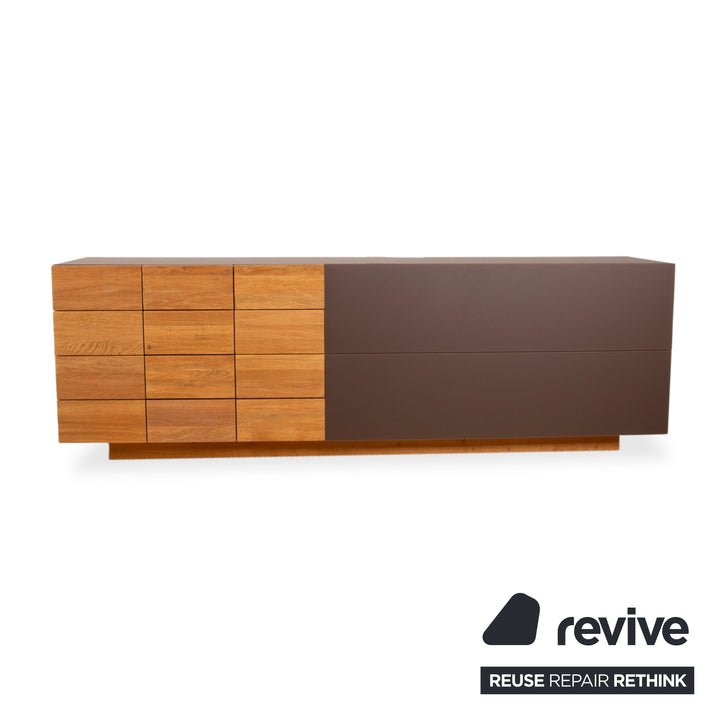 Voglauer V-Montana wooden sideboard brown glass drawer