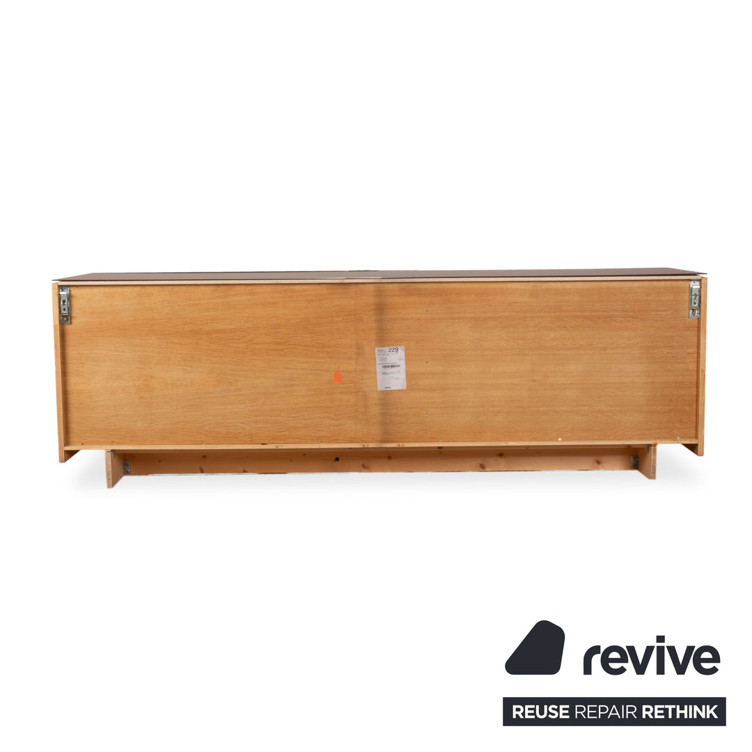 Buffet Voglauer V-Montana en bois avec tiroir en verre marron