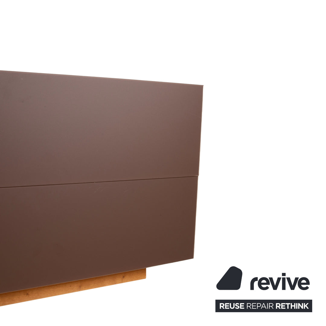 Buffet Voglauer V-Montana en bois avec tiroir en verre marron