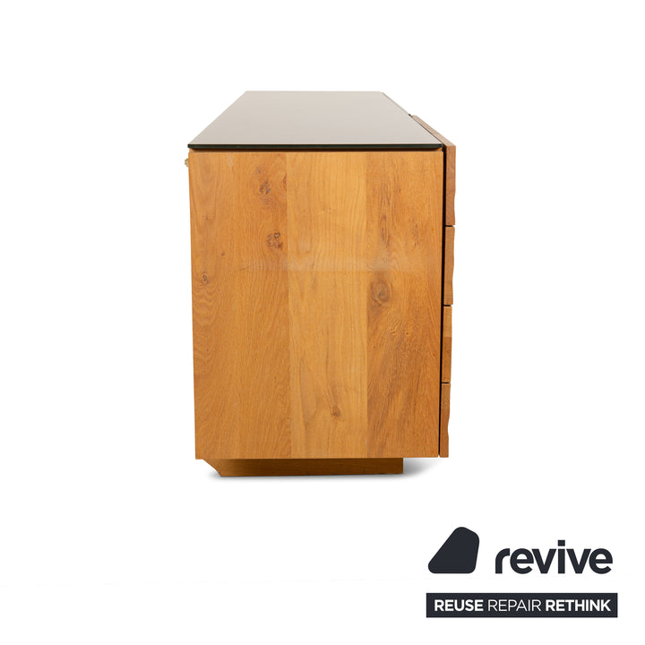 Buffet Voglauer V-Montana en bois avec tiroir en verre marron