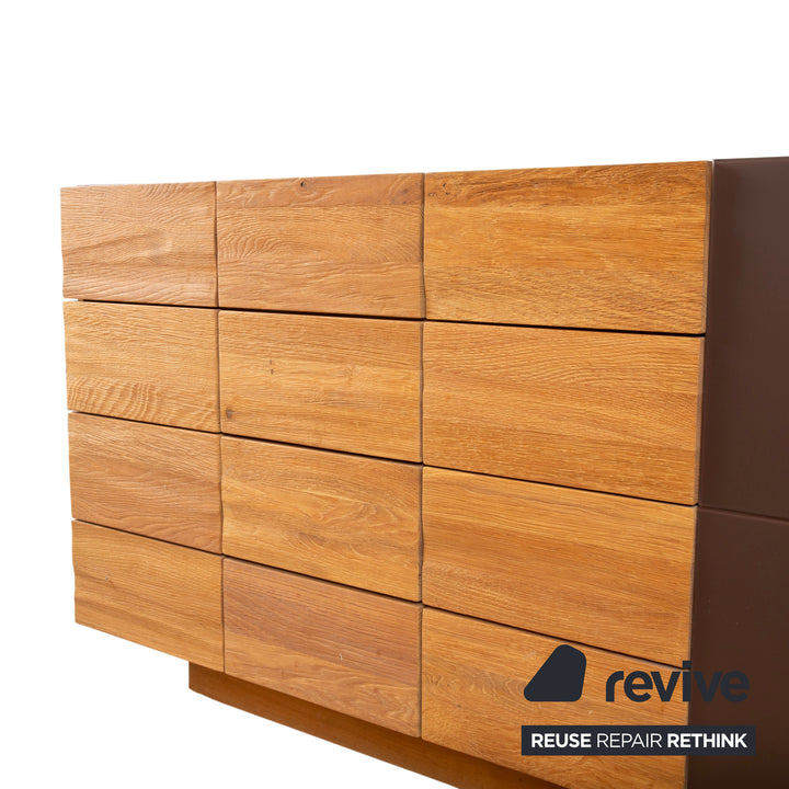Buffet Voglauer V-Montana en bois avec tiroir en verre marron