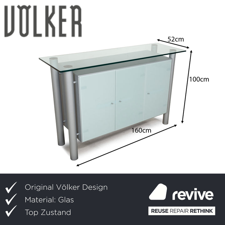 Völker Design Glas Sideboard Silber