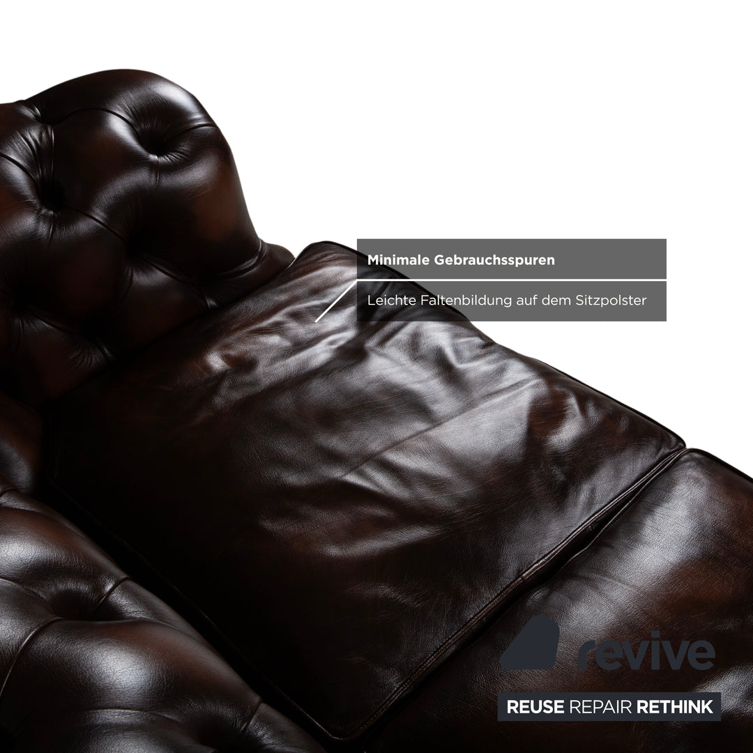 Von Wilmowky Yates Chesterfield Leder Sofa Viersitzer Braun Vintage