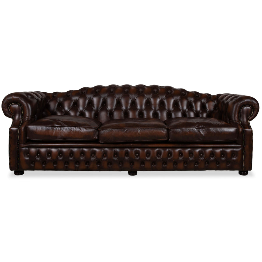 Von Wilmowky Yates Chesterfield Leder Sofa Viersitzer Braun Vintage