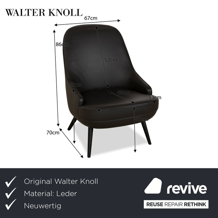 Fauteuil en cuir Walter Knoll 375 anthracite