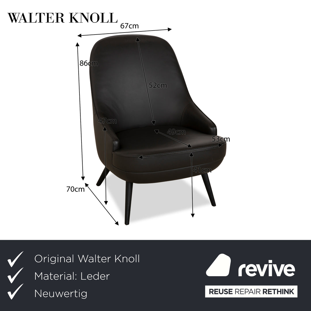 Walter Knoll 375 Leather Armchair Anthracite