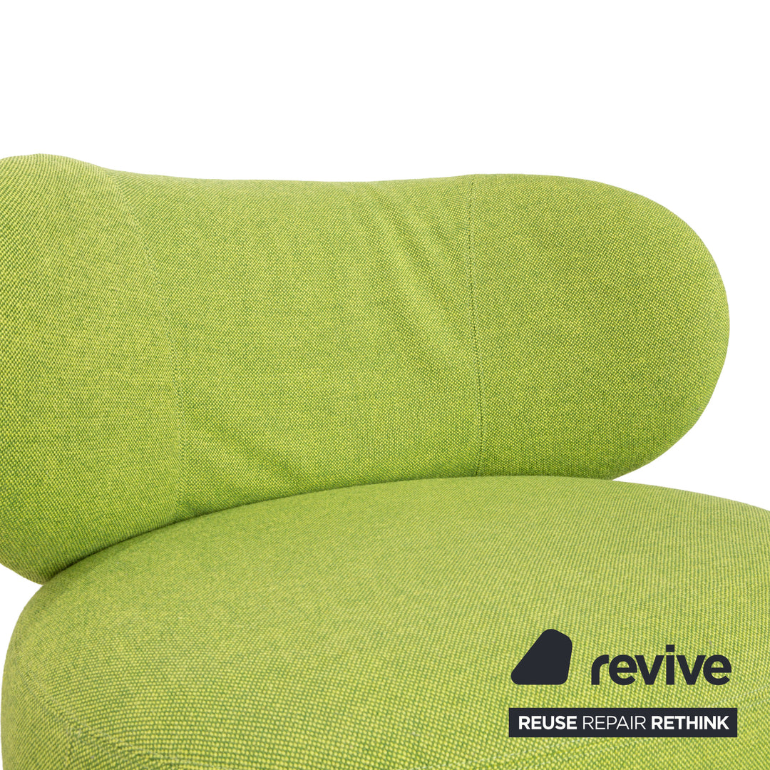 Fauteuil pivotant Walter Knoll Bao en tissu et cuir vert et marron