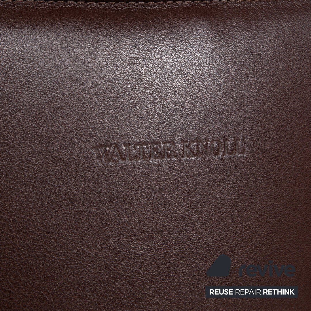 Fauteuil pivotant Walter Knoll Bao en tissu et cuir vert et marron