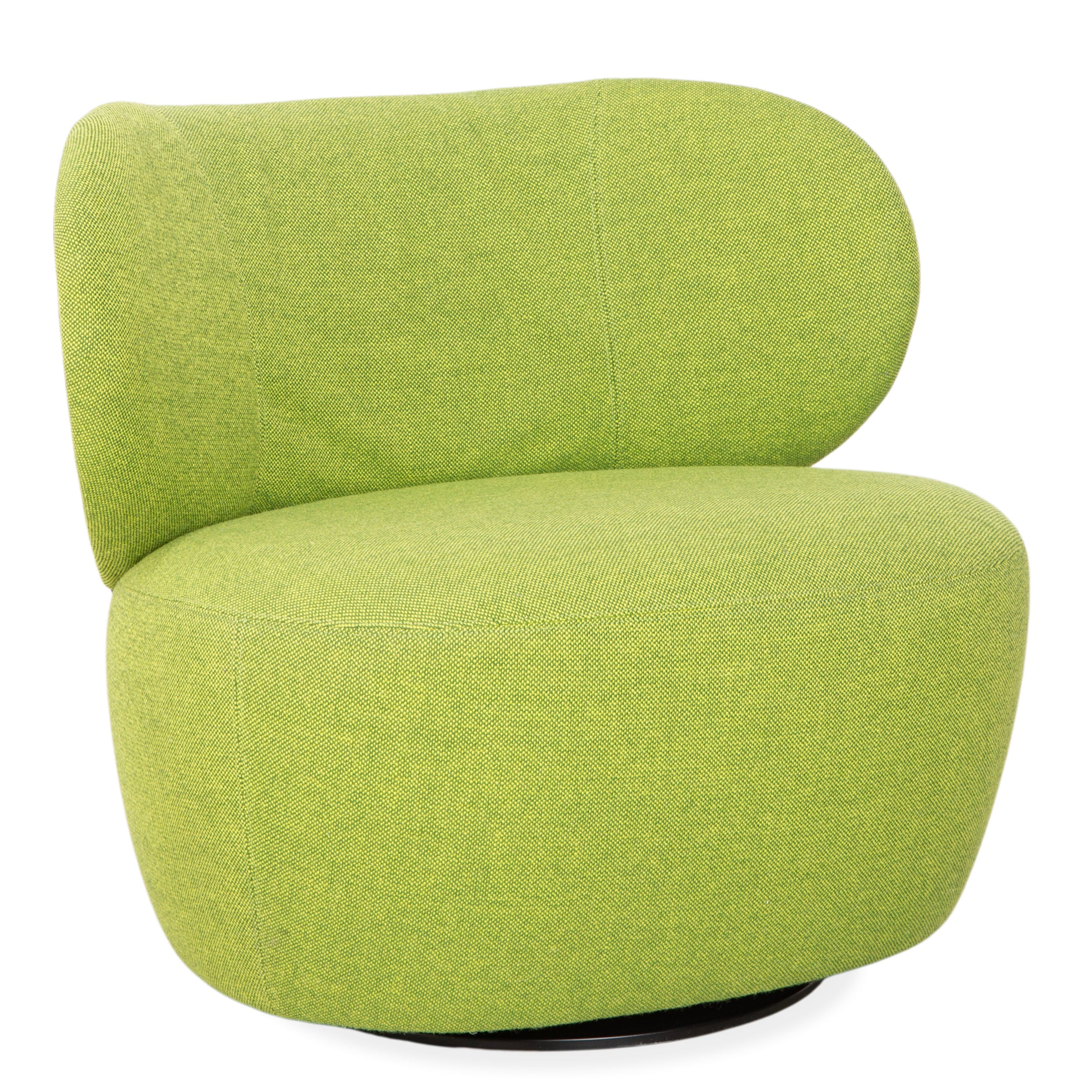 Walter Knoll Bao Fabric Leather Armchair Green Brown Swivel Function