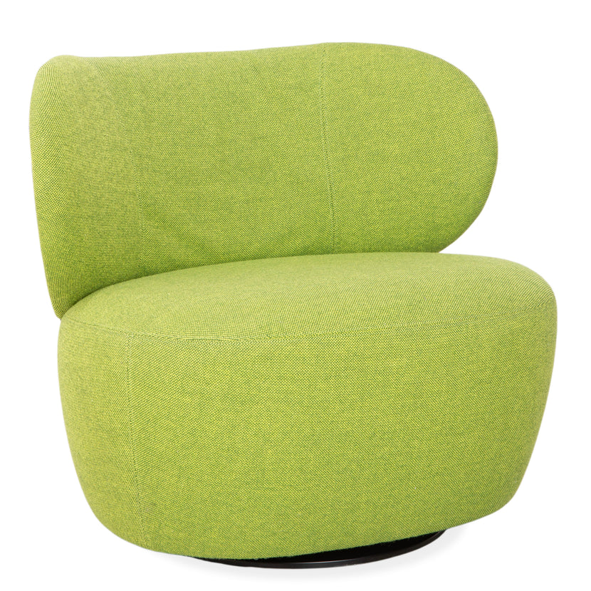 Walter Knoll Bao Fabric Leather Armchair Green Brown Swivel Function