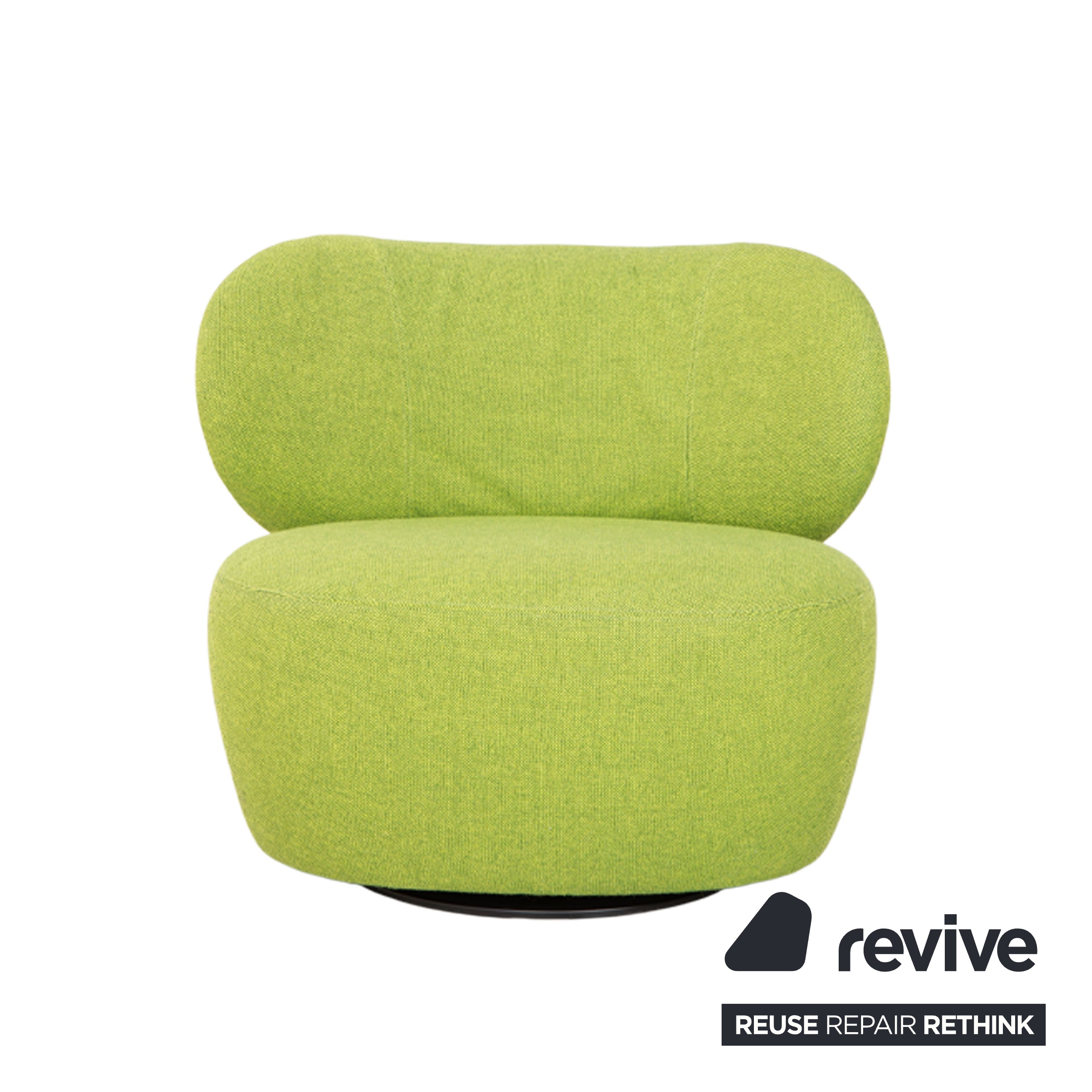 Walter Knoll Bao Fabric Leather Armchair Green Brown Swivel Function