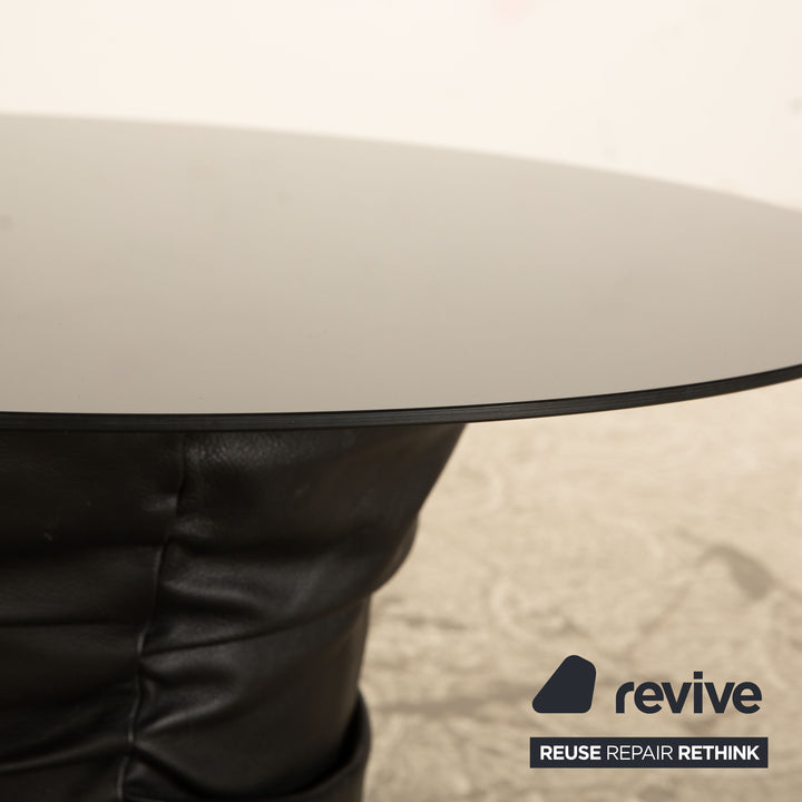 Walter Knoll Bellows Stool Leather Coffee Table Black manual function