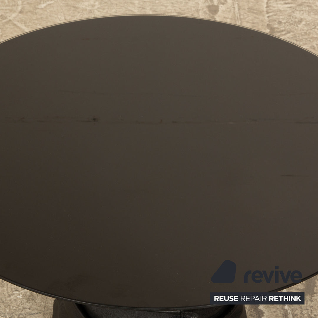 Walter Knoll Bellows Stool Leather Coffee Table Black manual function