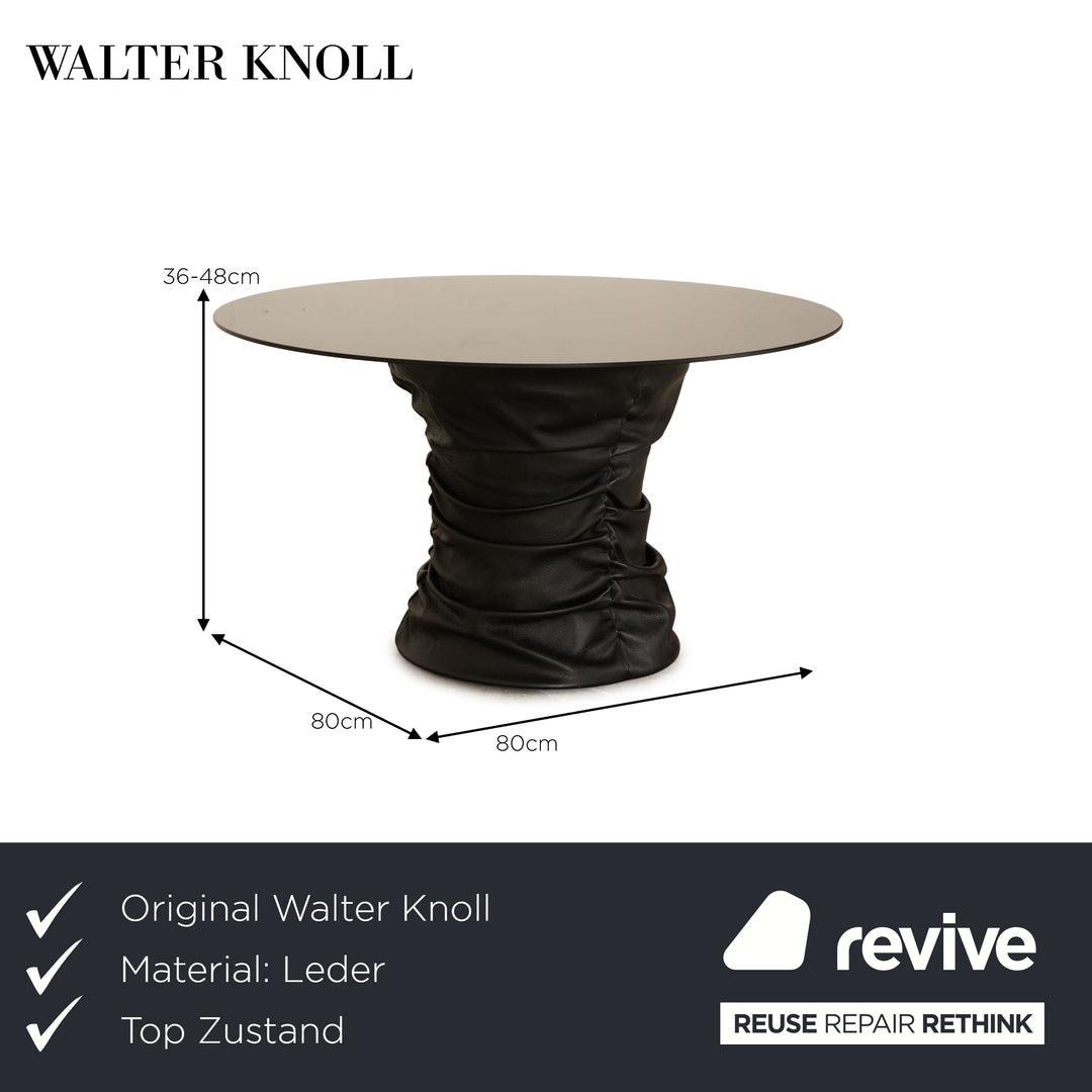 Walter Knoll Bellows Stool Leather Coffee Table Black manual function